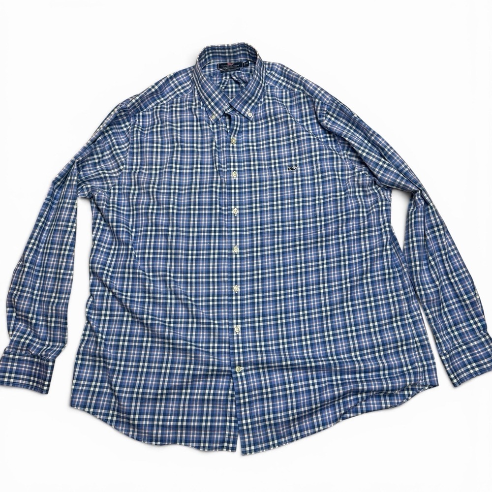 Vineyard Vines Men's SLIM FIT Tucker Shirt Button Down Cotton Lycra Blue XXL - Picture 6 of 13